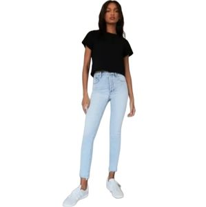 Denim Forum High Rise Jeans in Light Blue
